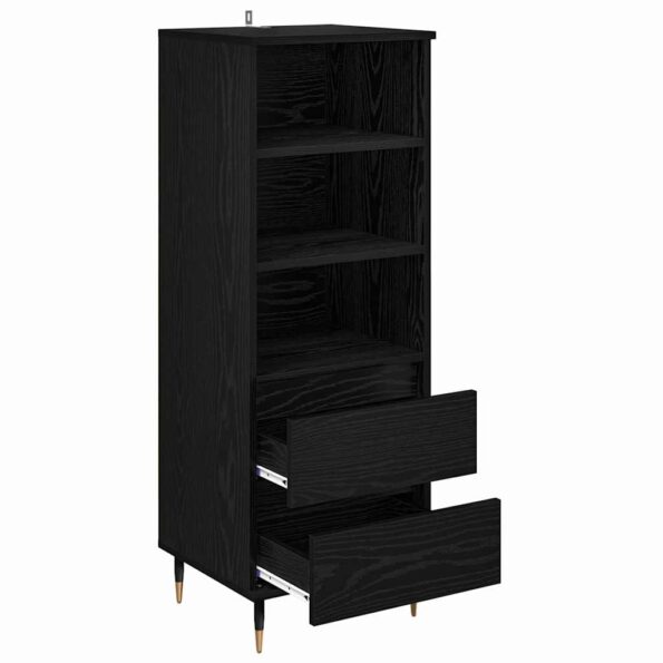 vidaXL Highboard Čierny dub 40 x 36 x 110 cm Kompozitné drevo – Obrázok 5