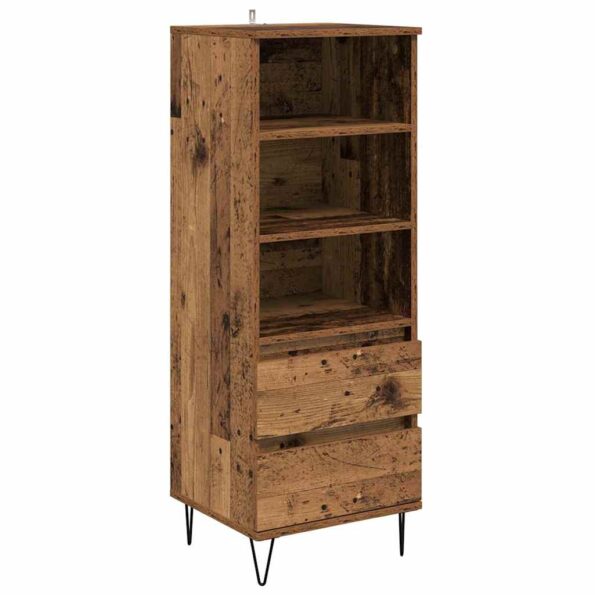 vidaXL Highboard Staré drevo 40 x 36 x 110 cm Kompozitné drevo – Obrázok 2