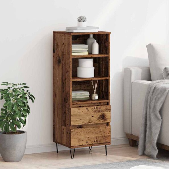 vidaXL Highboard Staré drevo 40 x 36 x 110 cm Kompozitné drevo – Obrázok 4