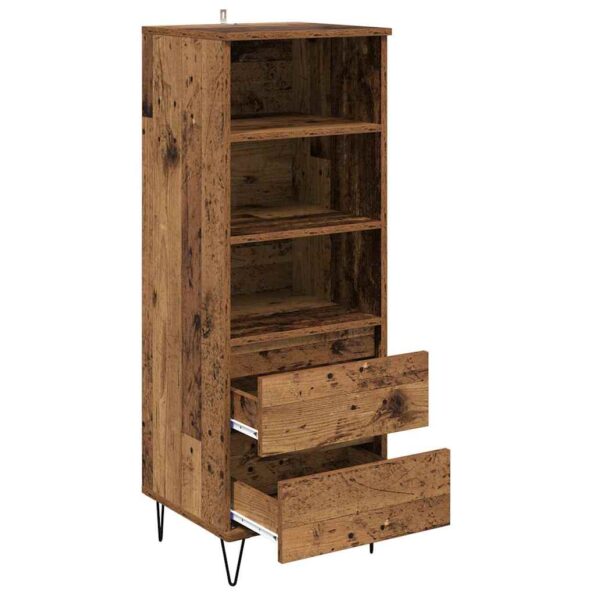 vidaXL Highboard Staré drevo 40 x 36 x 110 cm Kompozitné drevo – Obrázok 5