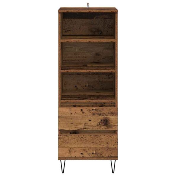 vidaXL Highboard Staré drevo 40 x 36 x 110 cm Kompozitné drevo – Obrázok 6