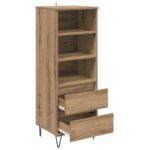 vidaXL Highboard Remeselný dub 40 x 36 x 110 cm Kompozitné drevo – Obrázok 5