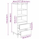 vidaXL Highboard Čierny dub 40 x 36 x 110 cm Kompozitné drevo – Obrázok 11