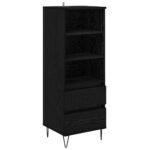 vidaXL Highboard Čierny dub 40 x 36 x 110 cm Kompozitné drevo – Obrázok 2