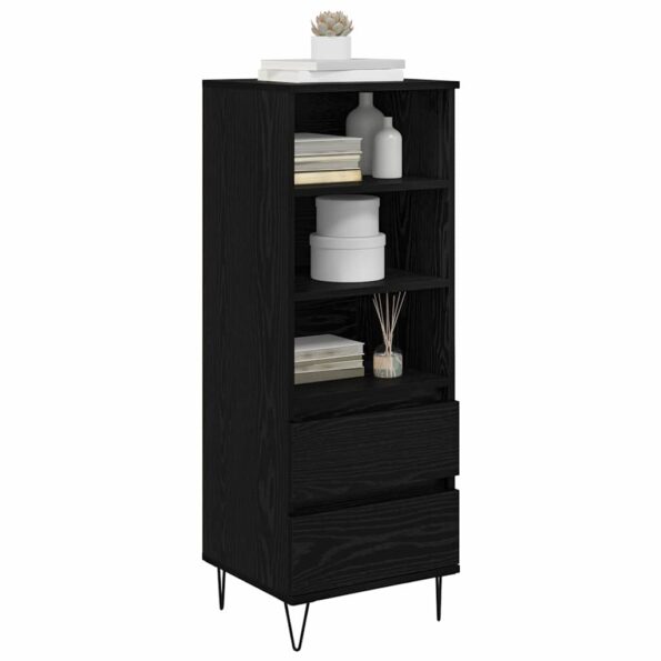 vidaXL Highboard Čierny dub 40 x 36 x 110 cm Kompozitné drevo – Obrázok 3