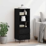 vidaXL Highboard Čierny dub 40 x 36 x 110 cm Kompozitné drevo – Obrázok 4