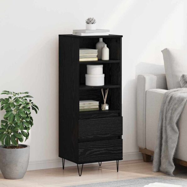 vidaXL Highboard Čierny dub 40 x 36 x 110 cm Kompozitné drevo – Obrázok 4