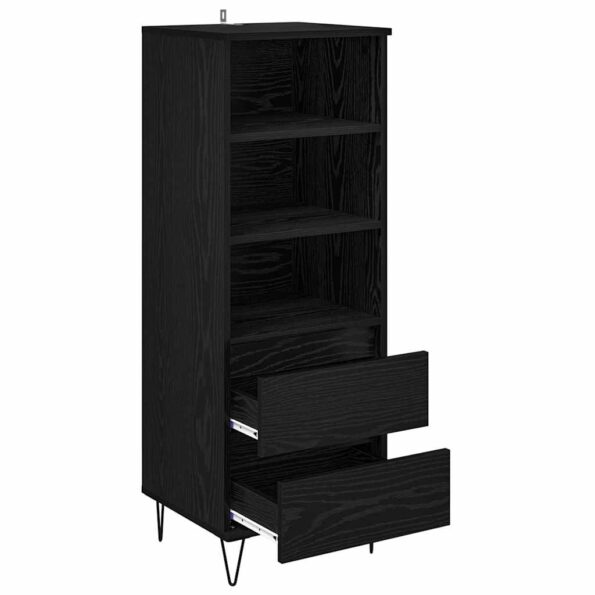 vidaXL Highboard Čierny dub 40 x 36 x 110 cm Kompozitné drevo – Obrázok 5