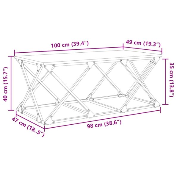 vidaXL Konferenčný stolík Remeselný dub 100 x 49 x 40 cm – Obrázok 10