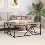 vidaXL Konferenčný stolík Remeselný dub 100 x 100 x 40 cm – Obrázok 4