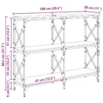 vidaXL Konzolový stôl Remeselný dub 100 x 28 x 80,5 cm – Obrázok 11
