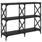 vidaXL Konzolový stôl Čierny dub 100 x 28 x 80,5 cm Kompozitné drevo – Obrázok 2