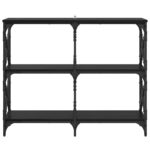 vidaXL Konzolový stôl Čierny dub 100 x 28 x 80,5 cm Kompozitné drevo – Obrázok 5