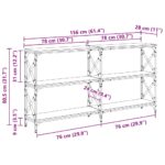vidaXL Konzolový stôl Staré drevo 156 x 28 x 80,5 cm Kompozitné drevo – Obrázok 11