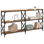 vidaXL Konzolový stôl Staré drevo 156 x 28 x 80,5 cm Kompozitné drevo – Obrázok 3