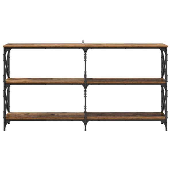 vidaXL Konzolový stôl Staré drevo 156 x 28 x 80,5 cm Kompozitné drevo – Obrázok 5