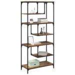 vidaXL Knižnica Staré drevo 81 x 36 x 176 cm Kompozitné drevo – Obrázok 3