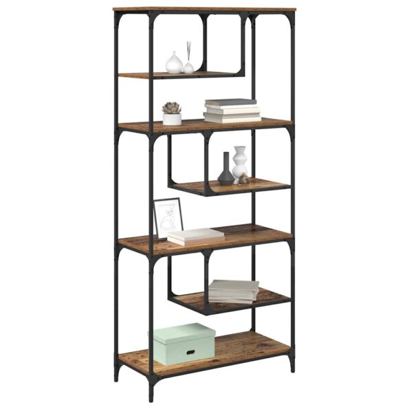 vidaXL Knižnica Staré drevo 81 x 36 x 176 cm Kompozitné drevo – Obrázok 3