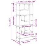 vidaXL Knižnica dub artisan 81 x 36 x 176 cm Kompozitné drevo – Obrázok 12