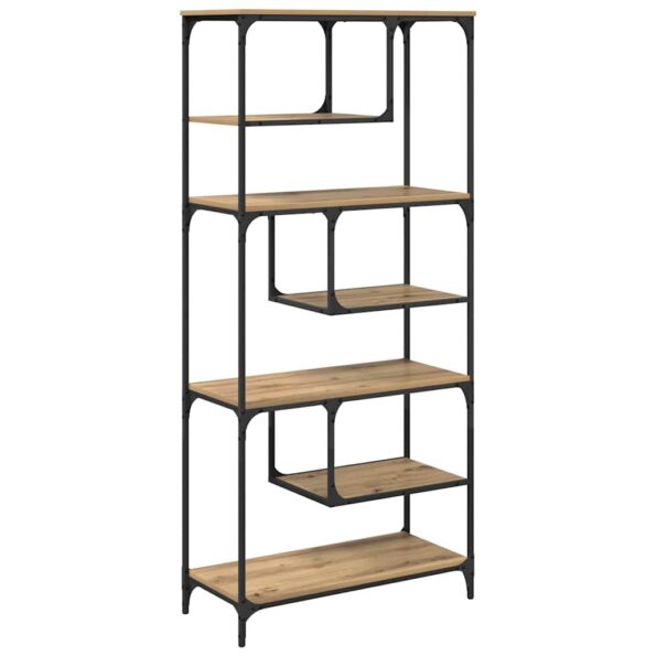 vidaXL Knižnica dub artisan 81 x 36 x 176 cm Kompozitné drevo – Obrázok 2