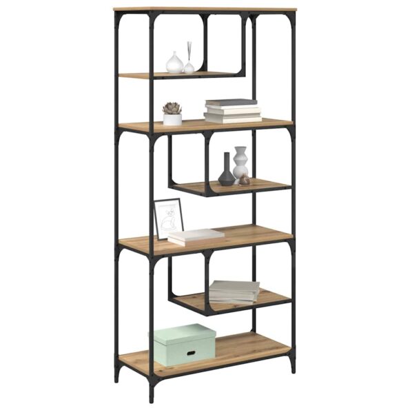 vidaXL Knižnica dub artisan 81 x 36 x 176 cm Kompozitné drevo – Obrázok 3