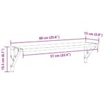 vidaXL Stenné police s poličkou 2 pcs Staré drevo 60 x 15 x 15,5 cm – Obrázok 12