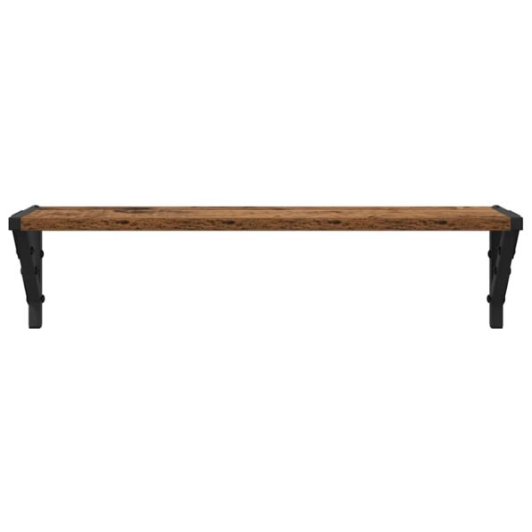 vidaXL Stenné police s poličkou 2 pcs Staré drevo 60 x 15 x 15,5 cm – Obrázok 6