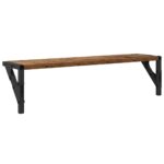 vidaXL Stenné police s poličkou 2 pcs Staré drevo 60 x 15 x 15,5 cm – Obrázok 8