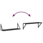 vidaXL Stenné police s poličkou 2 pcs Čierny dub 80 x 25 x 25,5 cm – Obrázok 10