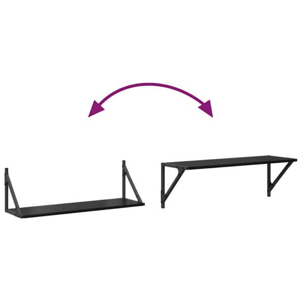 vidaXL Stenné police s poličkou 2 pcs Čierny dub 80 x 25 x 25,5 cm – Obrázok 10