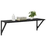 vidaXL Stenné police s poličkou 2 pcs Čierny dub 80 x 25 x 25,5 cm – Obrázok 3