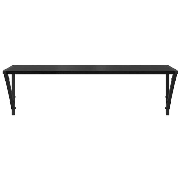 vidaXL Stenné police s poličkou 2 pcs Čierny dub 80 x 25 x 25,5 cm – Obrázok 6