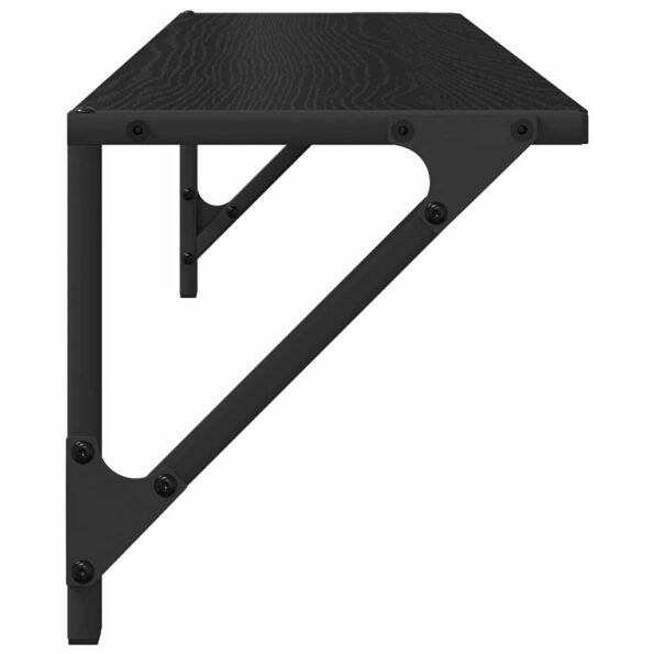 vidaXL Stenné police s poličkou 2 pcs Čierny dub 80 x 25 x 25,5 cm – Obrázok 7