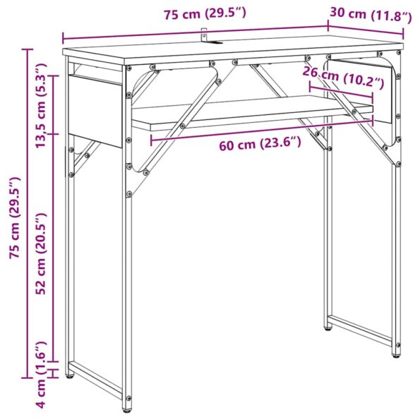 vidaXL Konferenčnýstolík dub artisan 75x30x75cm Kompozitné drevo – Obrázok 11