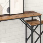 vidaXL Konzolový stôl 2 pcs Staré drevo 100 x 28 x 75 cm – Obrázok 4