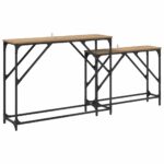 vidaXL Konzolový stôl 2 pcs Remeselný dub 100 x 28 x 75 cm – Obrázok 2