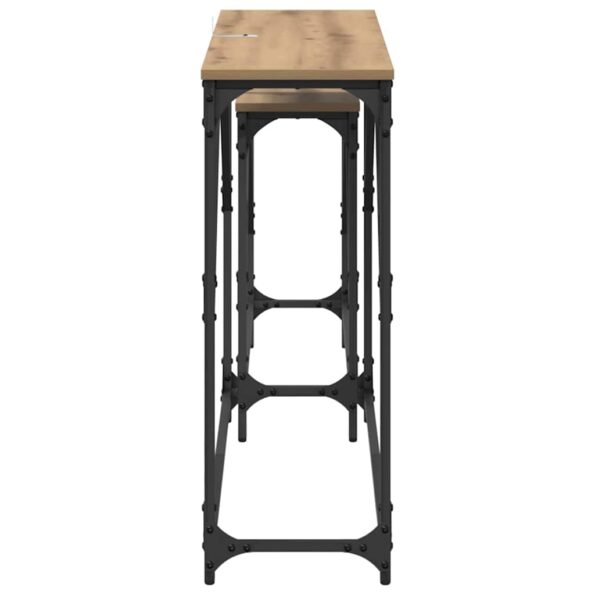 vidaXL Konzolový stôl 2 pcs Remeselný dub 100 x 28 x 75 cm – Obrázok 6