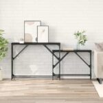 vidaXL Konzolový stôl 2 pcs Čierny dub 100 x 28 x 75 cm