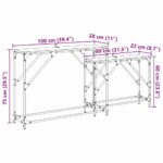 vidaXL Konzolový stôl 2 pcs Čierny dub 100 x 28 x 75 cm – Obrázok 11