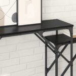 vidaXL Konzolový stôl 2 pcs Čierny dub 100 x 28 x 75 cm – Obrázok 4