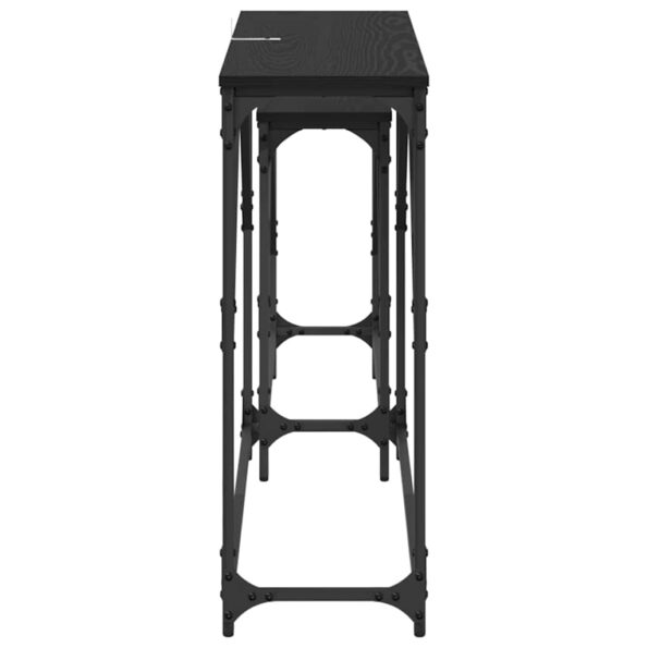 vidaXL Konzolový stôl 2 pcs Čierny dub 100 x 28 x 75 cm – Obrázok 6