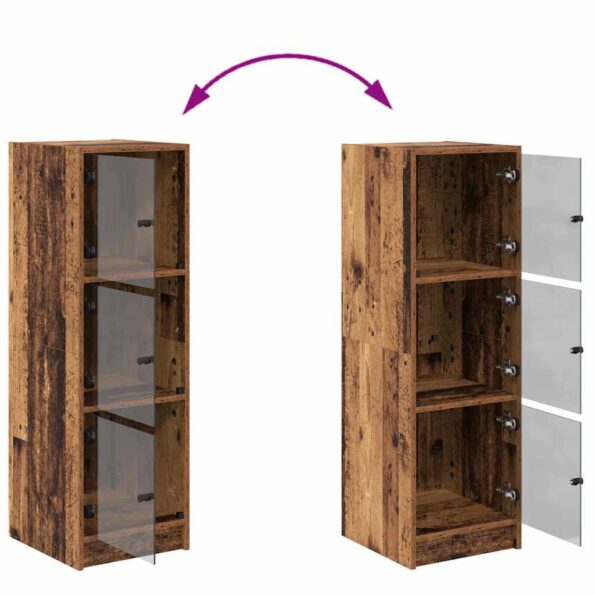 vidaXL Highboard Staré drevo 35 x 37 x 109 cm Kompozitné drevo – Obrázok 10