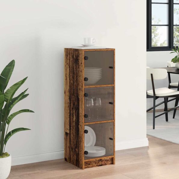 vidaXL Highboard Staré drevo 35 x 37 x 109 cm Kompozitné drevo – Obrázok 4