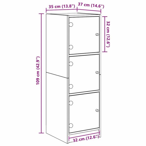 vidaXL Highboard Remeselný dub 35 x 37 x 109 cm Kompozitné drevo – Obrázok 12