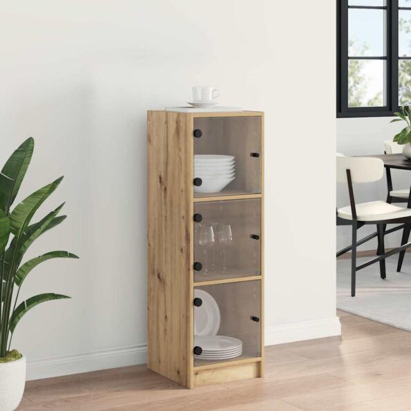 vidaXL Highboard Remeselný dub 35 x 37 x 109 cm Kompozitné drevo – Obrázok 4