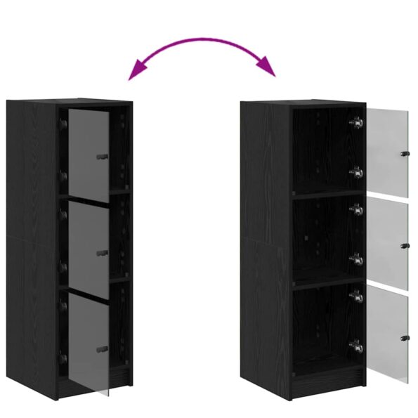 vidaXL Highboard Čierny dub 35 x 37 x 109 cm Kompozitné drevo – Obrázok 10