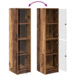 vidaXL Highboard Staré drevo 35 x 37 x 142 cm Kompozitné drevo – Obrázok 11