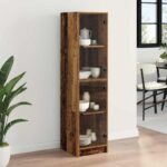 vidaXL Highboard Staré drevo 35 x 37 x 142 cm Kompozitné drevo – Obrázok 4