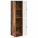 vidaXL Highboard Staré drevo 35 x 37 x 142 cm Kompozitné drevo – Obrázok 5