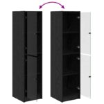 vidaXL Highboard Čierny dub 35 x 37 x 142 cm Kompozitné drevo – Obrázok 11